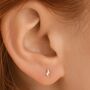 Tiny Sterling Silver Lightning Bolt Stud Earrings, thumbnail 2 of 9