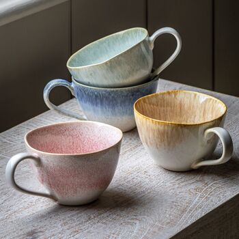 Reactive Glaze Mugs Set Of Four Choice Of Colours, 2 of 7