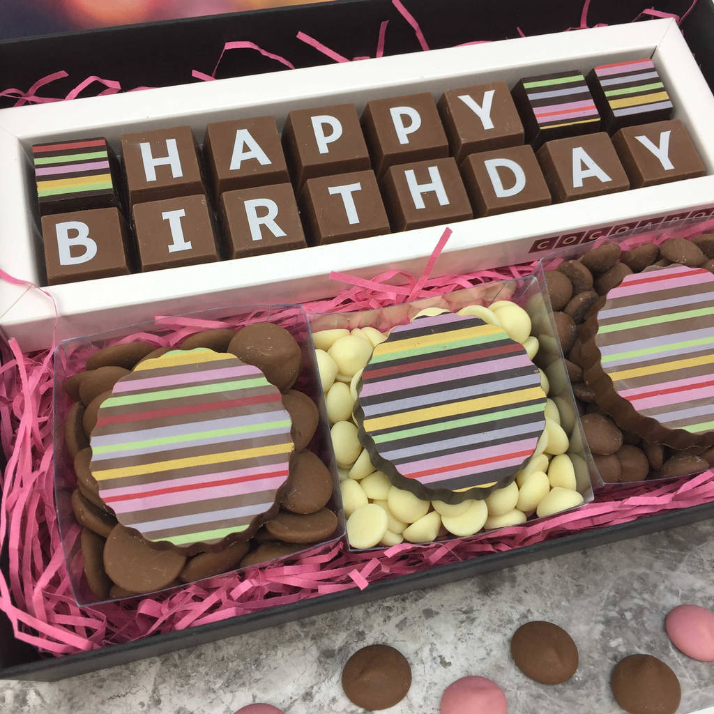 Personalised Happy Birthday Gift Box Of Chocolates By Cocoapod