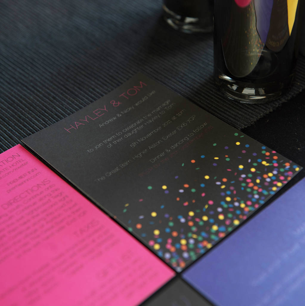 Confetti Wedding Invitations By Mock Up Designs