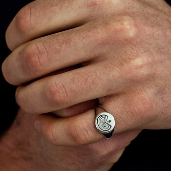 Life's Journey Personalised Silver Signet Ring, 2 of 9