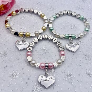 Flower Girl Proposal Bracelet Wedding Thank You Gift, 2 of 12