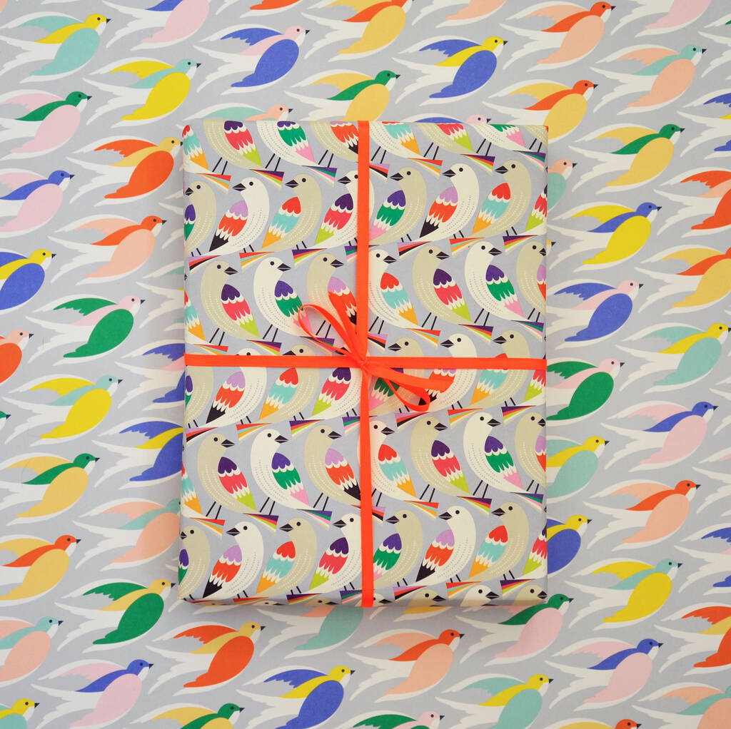 Bird Print Wrapping Paper, Gift Wrap Collection By Elvira Van