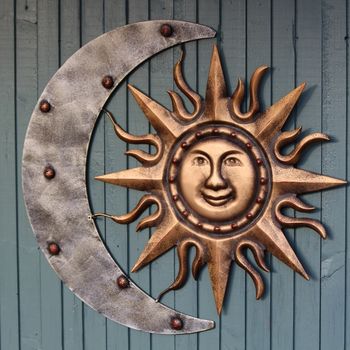 sun and moon metal garden wall sculpture by garden selections ...