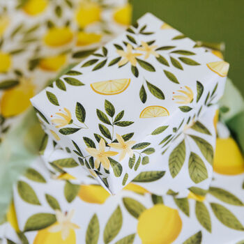 Lemon Blossom Gift Wrap – Elegant Citrus Wrapping Paper For Spring And Summer Gifting, 4 of 5