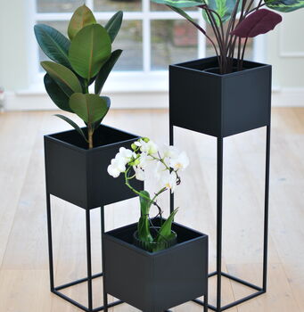 Square Metal Planter With Stand, 4 of 9