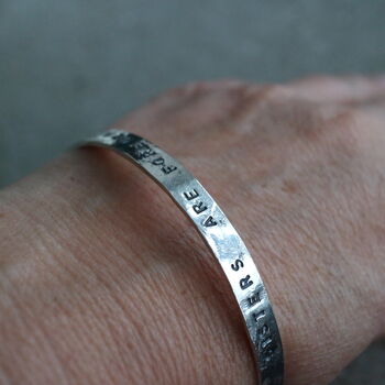 Personalised Flat Silver Bangle, 5 of 5