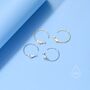 Whale Open Hoop Earrings In Sterling Silver, thumbnail 3 of 9