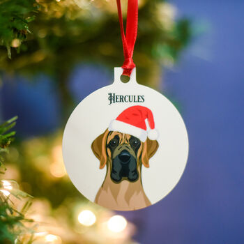 Santa Dog Cute Personalised Christmas Decoration, 12 of 12