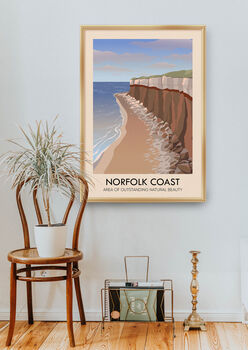 Norfolk Coast Aonb Travel Poster Art Print, 5 of 8