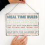 Mealtime Rules Hanging Metal Sign, thumbnail 1 of 4