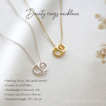 Tiny Rings Necklace In Sterling Silver, 2 of 11