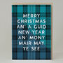 Merry Christmas And Guid New Year Blue Card, thumbnail 1 of 3