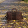 Stitched Detail Genuine Leather Holdall Vintage Look, thumbnail 3 of 12