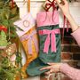 Personalised Two Tone Velvet Bow Stocking, thumbnail 2 of 2
