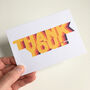 Pack Of Eight Colourful Retro Thank You Greeting Cards, thumbnail 3 of 9