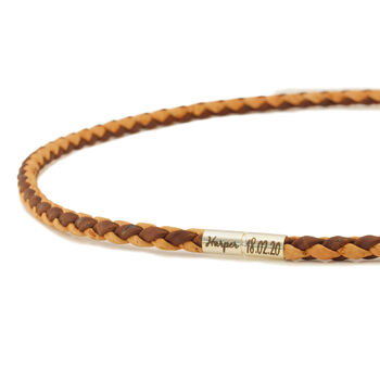 Mens Personalised Braided Cork Necklace Sterling Silver Clasp, 8 of 8