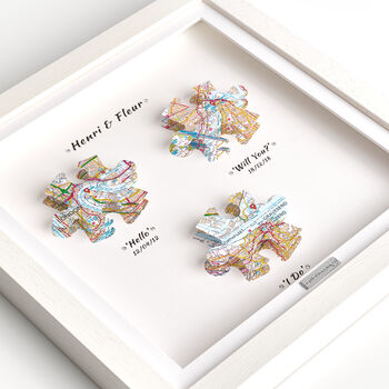 Three Personalised Jigsaw Maps Framed Print, 2 of 12