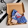 Blue Polka Bath Hat Cotton Flower Soap Gift Set, thumbnail 1 of 5