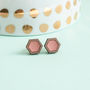 Hexagon Geometric Stud Earrings, thumbnail 6 of 8