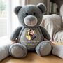 Personalised Photo Comfort Keepsake Teddy Bear Grey, thumbnail 2 of 8