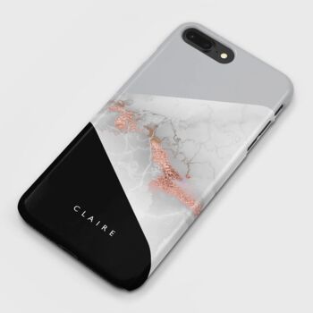 Personalised Silver Geometric Marble Phone Case, 2 of 6