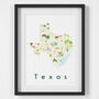Texas State Map USA Art Print, thumbnail 2 of 3