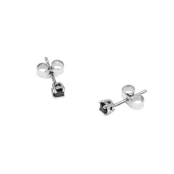 9ct White Gold And Black Diamond Stud Earrings, 3 of 4