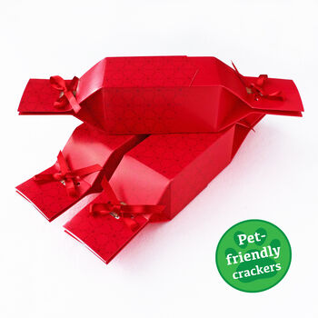 Six Reusable Eco Crackers 'Christmas Red' Design, 2 of 8
