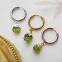 Peridot Gemstone Hoop Earrings, thumbnail 4 of 10