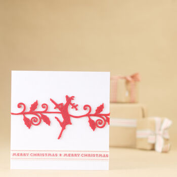 Handmade Red Christmas Reindeer Card, 2 of 3