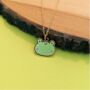Frog Enamel Gold Plated Charm Necklace, thumbnail 4 of 6