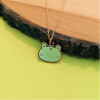 Frog Enamel Gold Plated Charm Necklace, 4 of 6