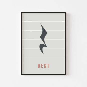 Crotchet Note Rest Print | Music Theory Poster, 4 of 10