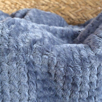 Personalised Dusty Blue Honeycomb Blanket For Baby, 5 of 8