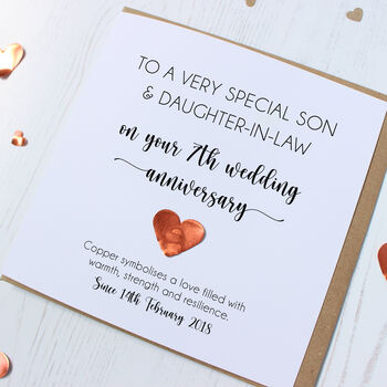 Personalised 7th Anniversary Card For Husband Or Wife, 6 of 9