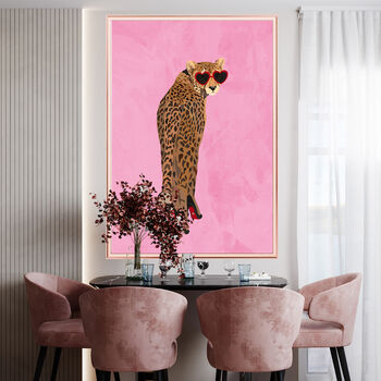 Custom Personalised Cheetah Wearing Heels Art Print, 6 of 10