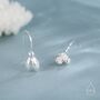 Sterling Silver Delicate Snowdrop Flower Drop Earrings, thumbnail 5 of 11