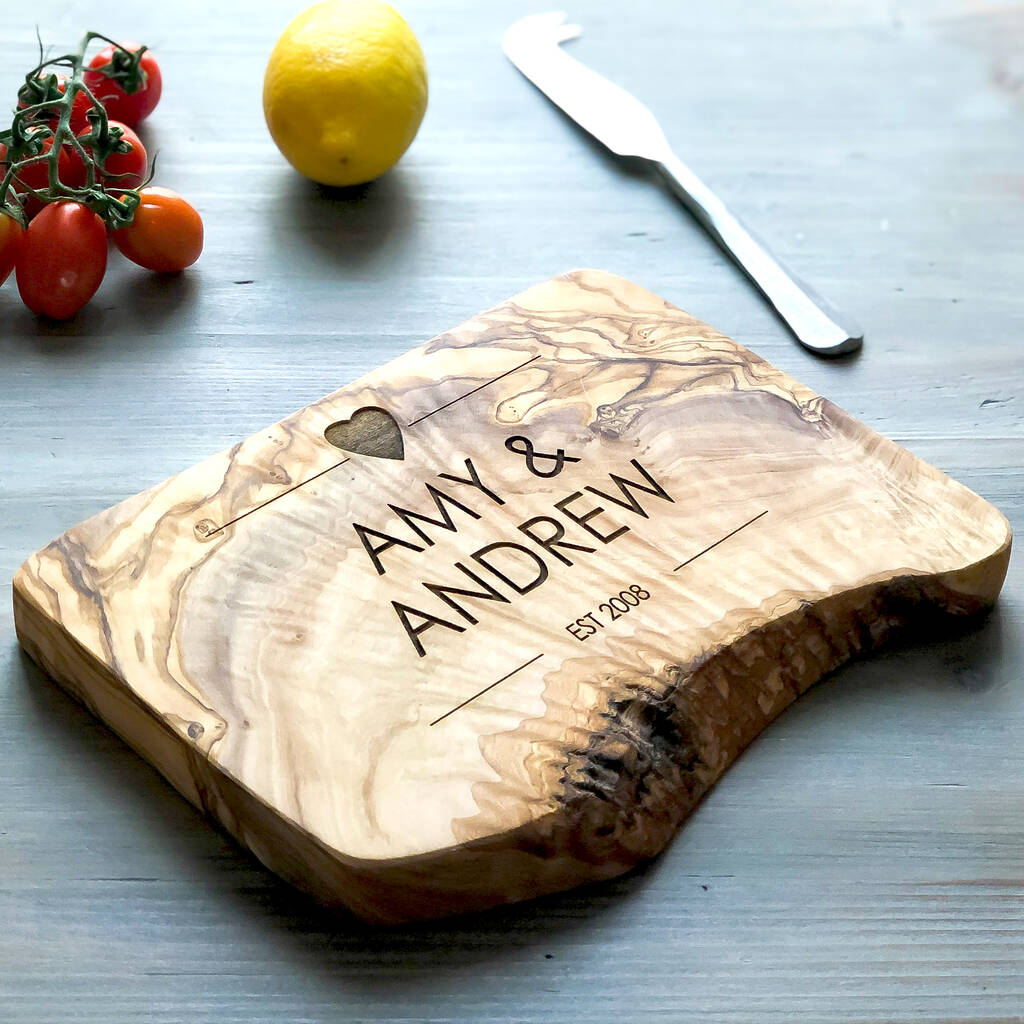 Personalised Live Edge Cheesechopping Board By The Rustic Dish 