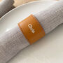Tan Personalised Leather Napkin Rings, thumbnail 6 of 8
