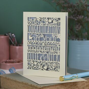 Personalised Papercut Floral Engagement Card, 7 of 7