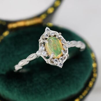 Vintage Inspired Genuine Opal Ring, 3 of 11