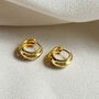 Elodie Ridged Chunky Huggie Hoops, thumbnail 2 of 3