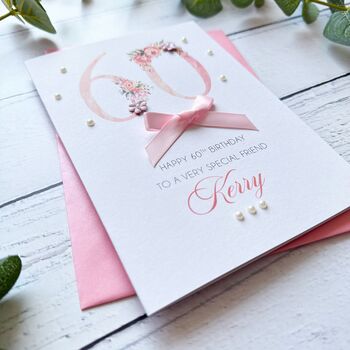 Personalised 60th Birthday Card In Pink, 12 of 12