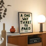 A One Way Ticket To Paris Hand Painted Print, thumbnail 8 of 9