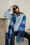 Bright Blue Plaid Warm Wrap Scarf, thumbnail 1 of 3