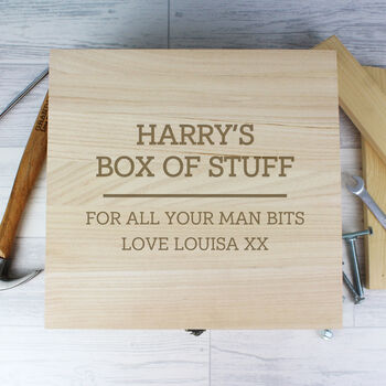 Personalised Wooden Garden Bits And Bobs Storage Box, 2 of 4