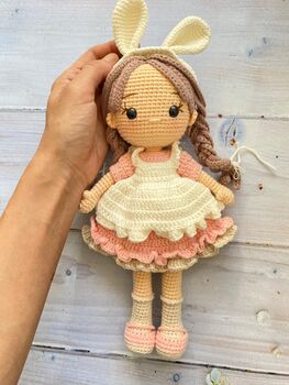 Organic Handmade Crochet Doll With Removable Clothes, 5 of 12