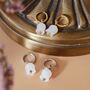 Elegant White Jade Lily Hoop Earrings, thumbnail 1 of 8