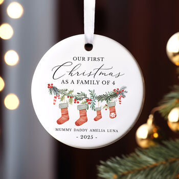Personalised First Christmas As A Family Bauble, 3 of 6